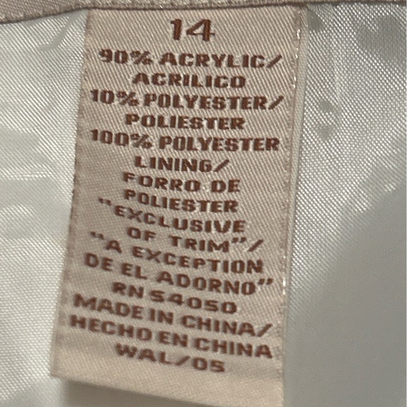 C.L.O.T.H.E.S Chanel White Blazer w/ Denim Frayed Trim    Size 14 - Picture 9 of 10